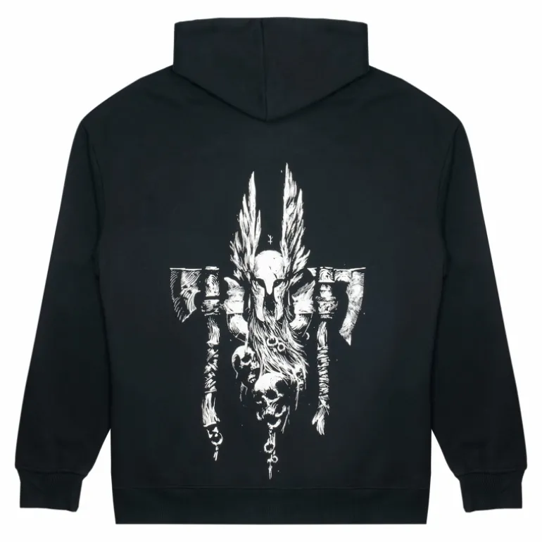 Difuzed Diablo IV Barbarian Sigil Black Zip-Up Hoodie