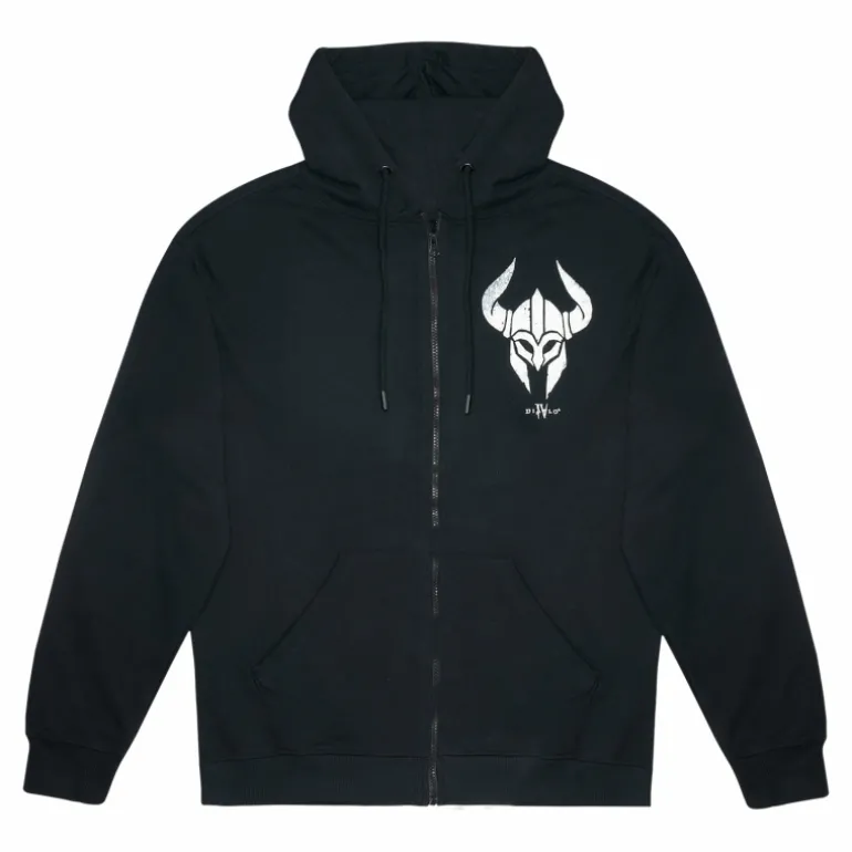 Difuzed Diablo IV Barbarian Sigil Black Zip-Up Hoodie