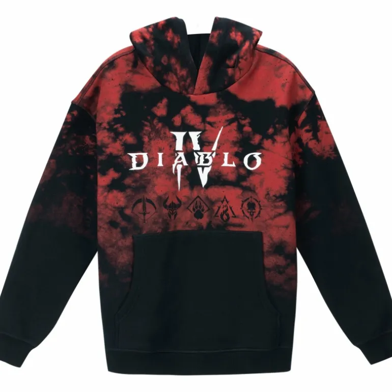 Wild Collective Diablo IV Black Tie-Dye Pullover Hoodie