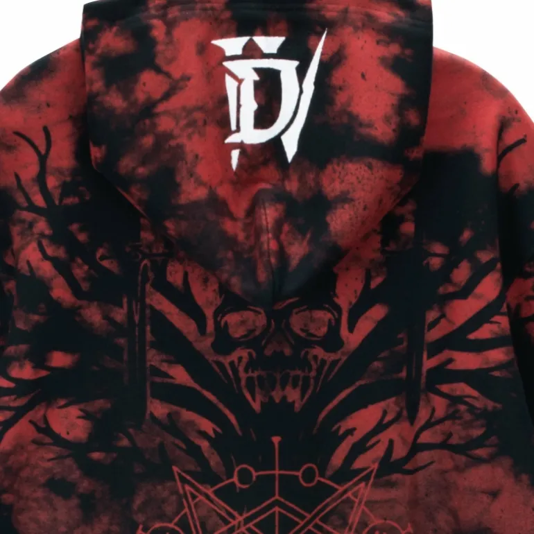 Wild Collective Diablo IV Black Tie-Dye Pullover Hoodie