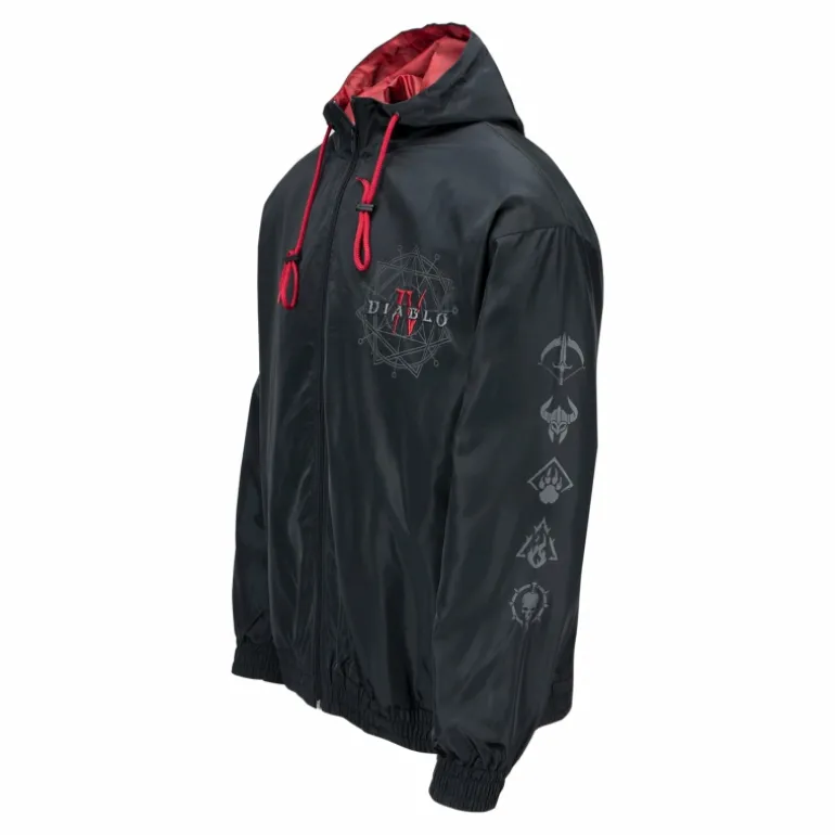 Thunderwear Diablo IV Black Zip-Up Windbreaker Jacket