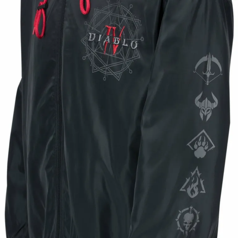 Thunderwear Diablo IV Black Zip-Up Windbreaker Jacket