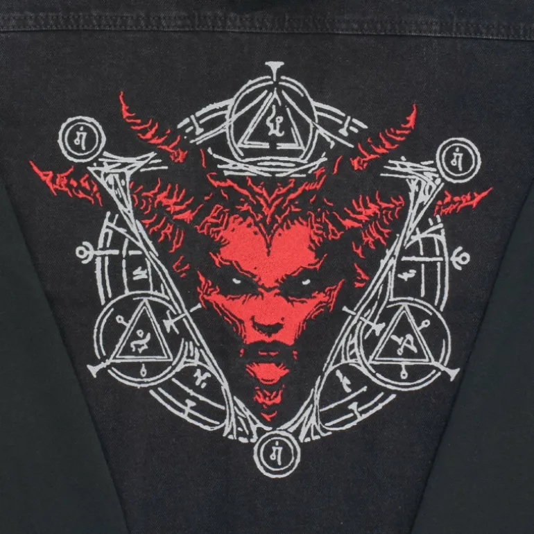 Thunderwear Diablo IV Lilith Denim Black Button-Up Hoodie Jacket