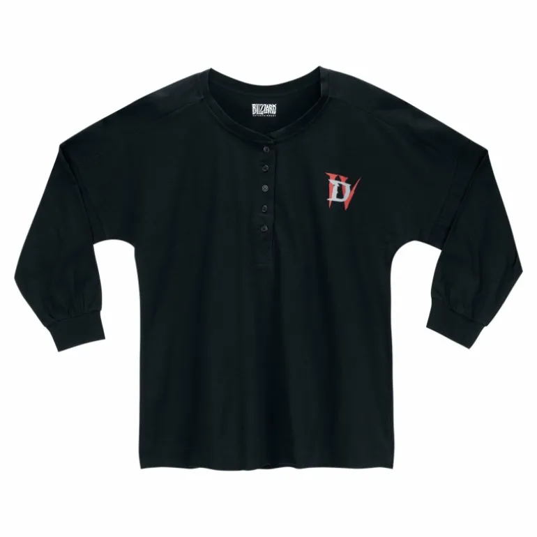 Women Fortune Fashion Diablo IV Logo Women's Black Long Sleeve T-Shirt