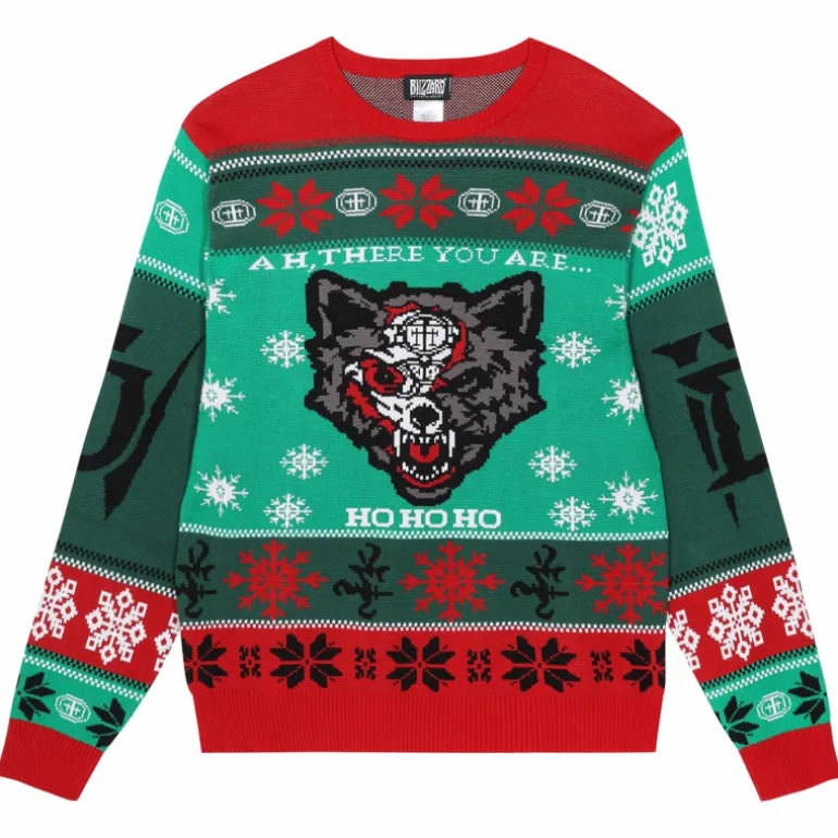 Outerstuff Diablo IV Mephisto Bloodied Wolf Holiday Sweater