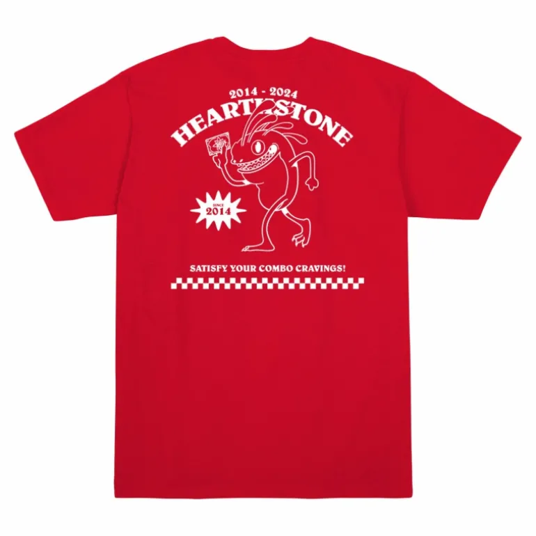 LGM Hearthstone 10th Anniversary Vintage Murloc Pizza Red T-Shirt