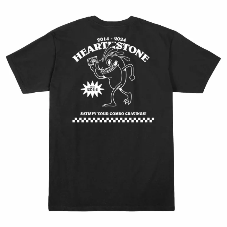 LGM Hearthstone 10th Anniversary Vintage Murloc Pizza Black T-Shirt