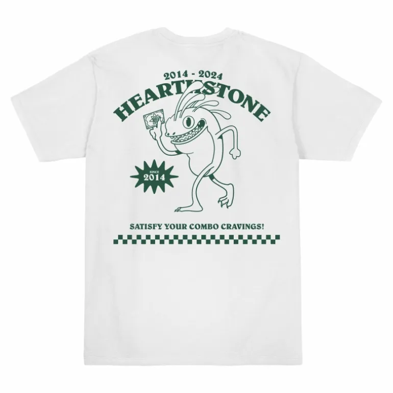 LGM Hearthstone 10th Anniversary Vintage Murloc Pizza White T-Shirt