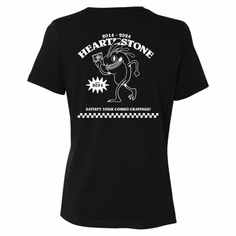 Women LGM Hearthstone 10th Anniversary Vintage Murloc Pizza Women's Black T-Shirt
