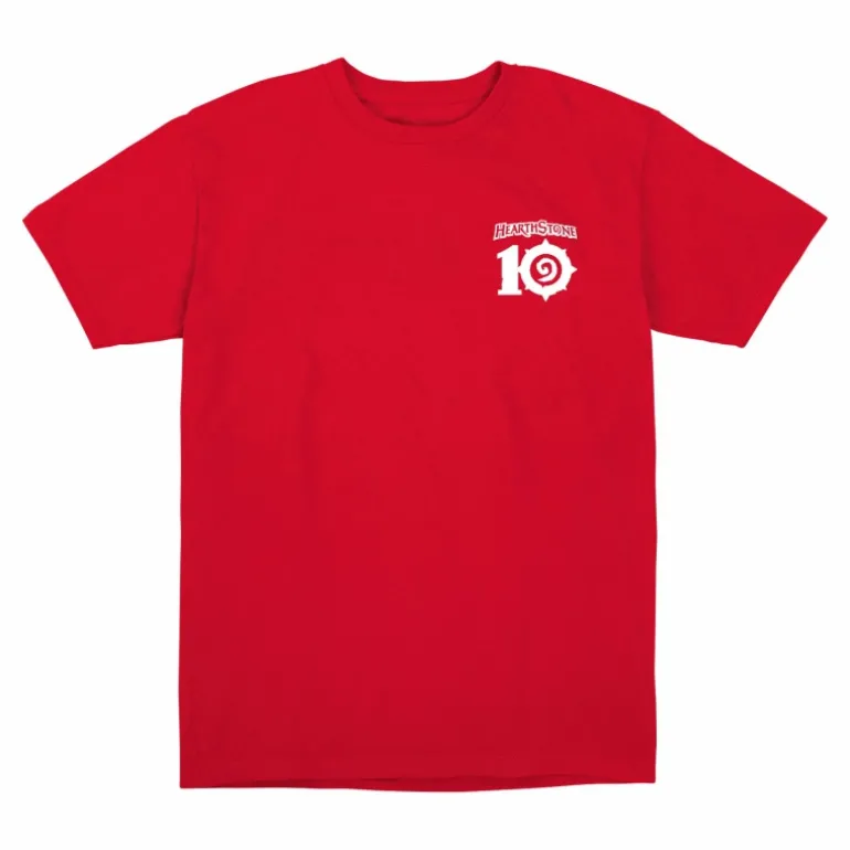 LGM Hearthstone 10th Anniversary Vintage Murloc Pizza Red T-Shirt