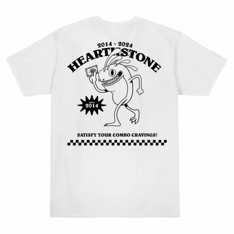 LGM Hearthstone 10th Anniversary Vintage Murloc Pizza White T-Shirt