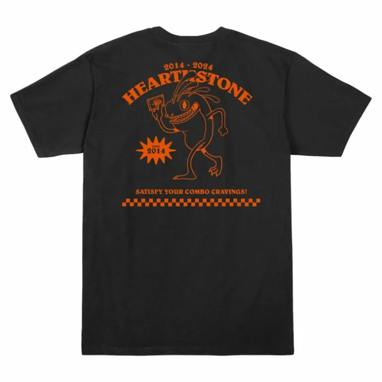 LGM Hearthstone 10th Anniversary Vintage Murloc Pizza Black T-Shirt
