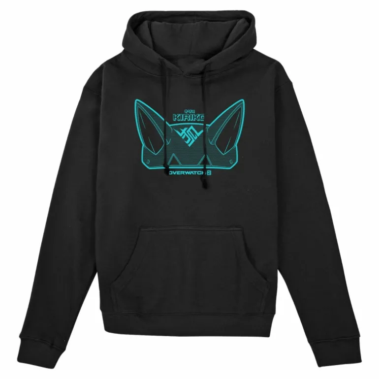 LGM Overwatch 2 Kiriko Fox Ears Black Pullover Hoodie