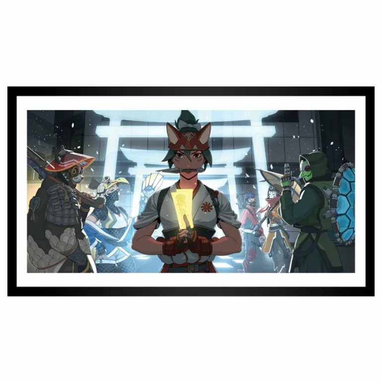 Jondo Overwatch 2 Kiriko Yokai of the Kanezaka 12x24" Framed Art Print