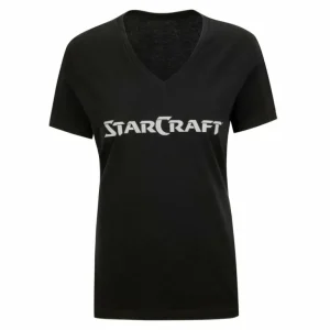 Women Fanatics StarCraft Logo Women's Black V-Neck T-Shirt