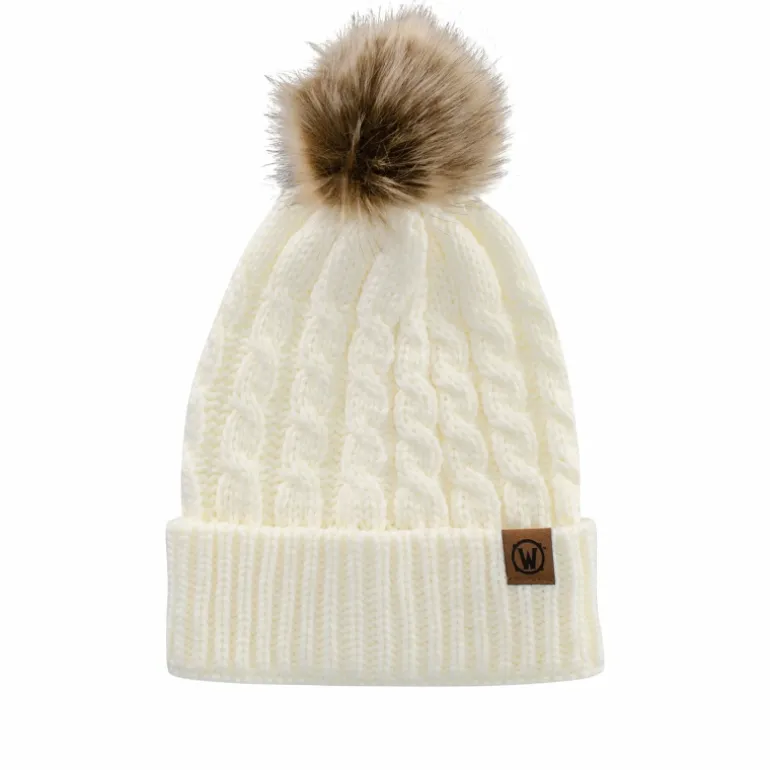 Apollo USA World of Warcraft Cream Faux Fur Pom Beanie
