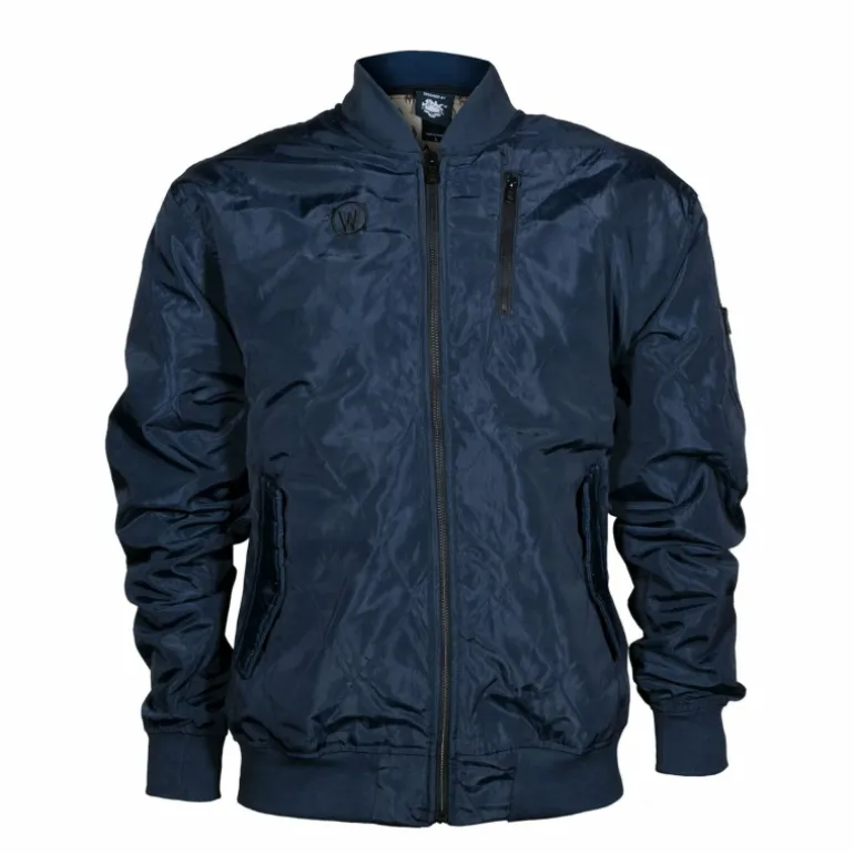 JINX Inc World of Warcraft: Shadowlands Navy Zip-Up Bomber Jacket